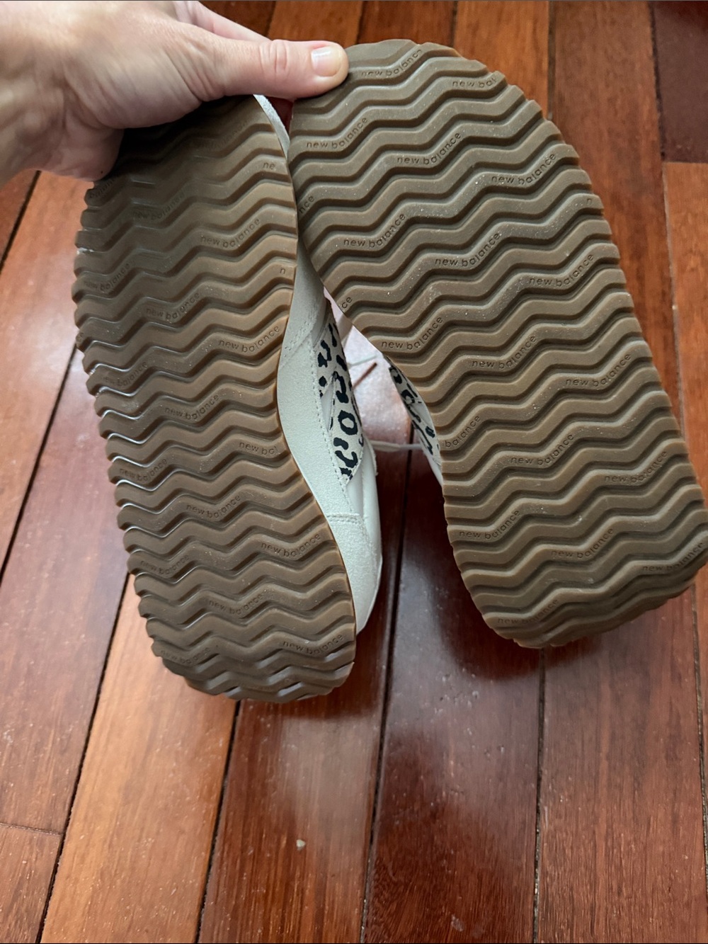 New Balance Women's Cream Sneakers with Leopard Accent - Picture 9 of 12